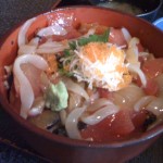 海鮮丼にズーム