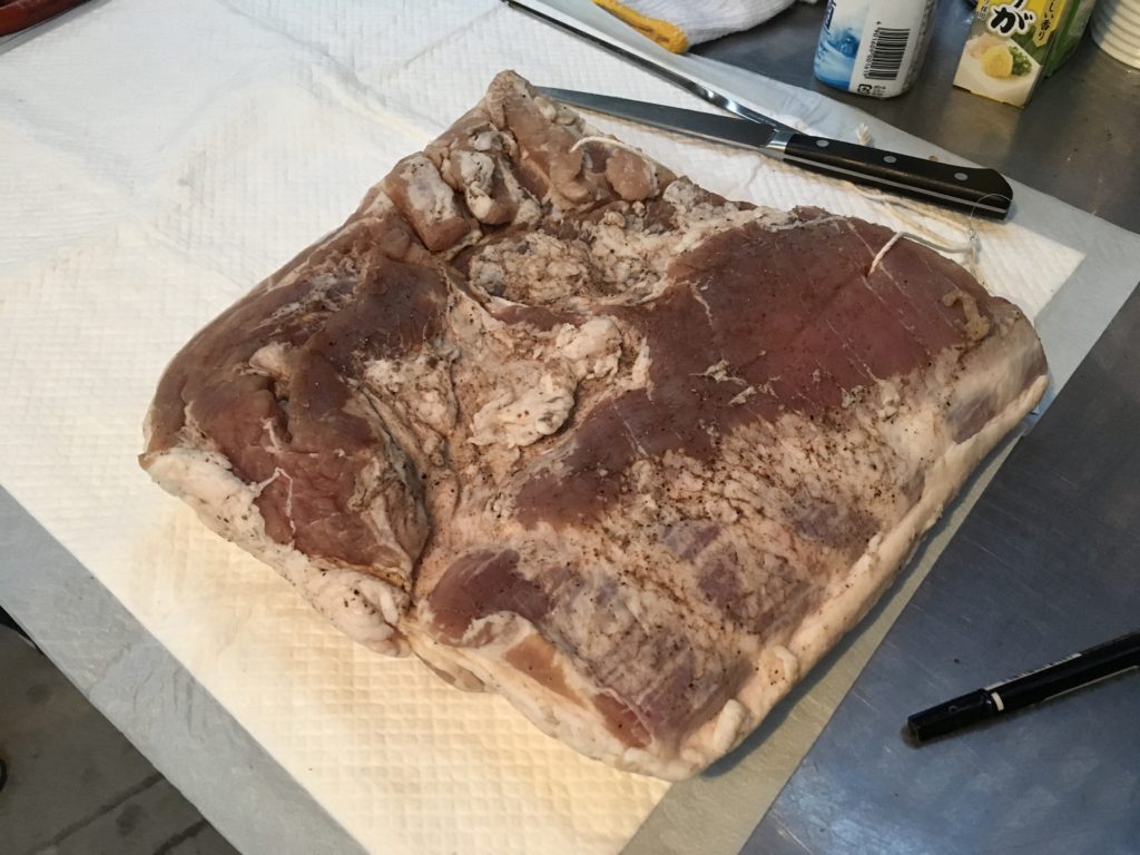 下準備した豚ばら肉